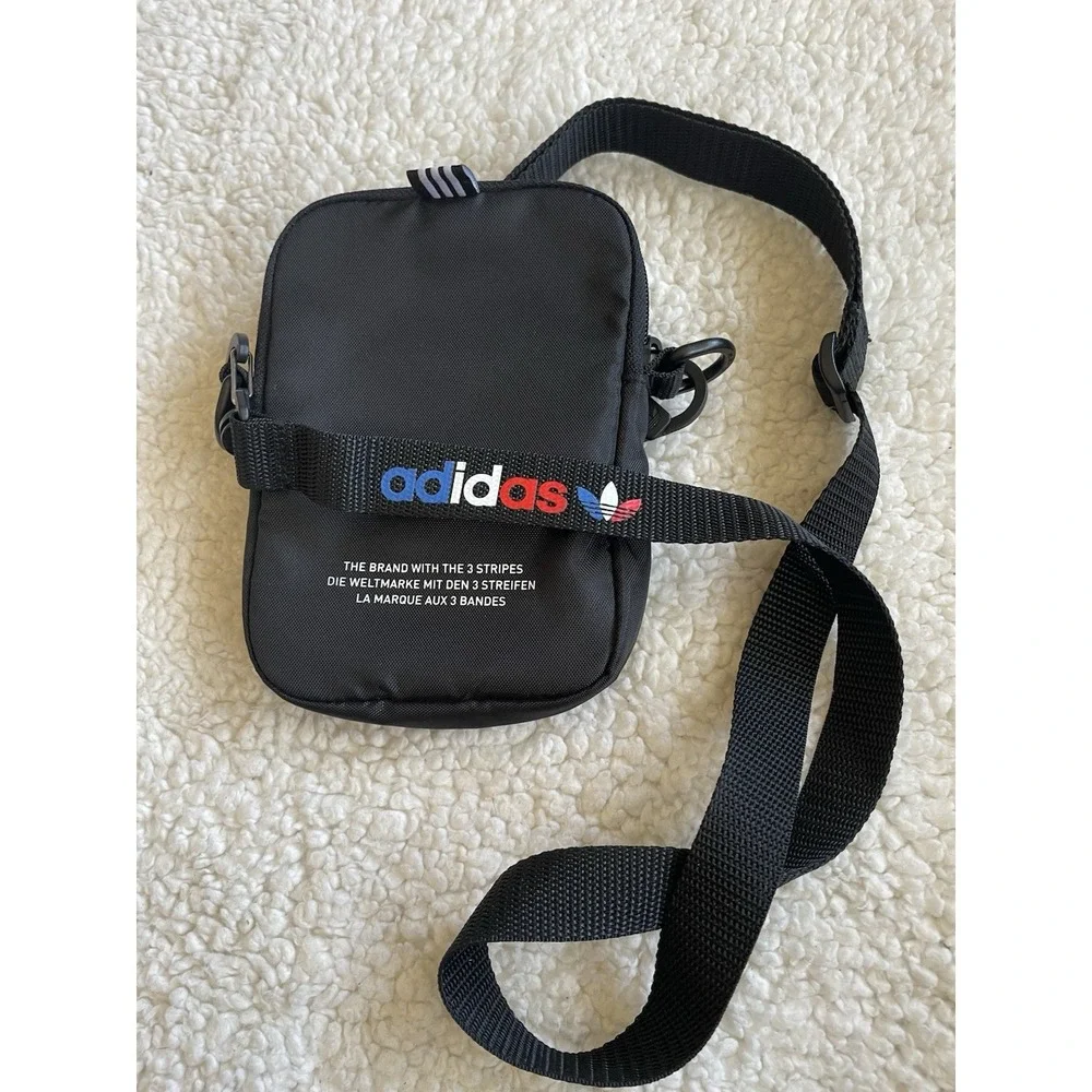 Black Adidas Shoulder Bag Sacoche Tricolor